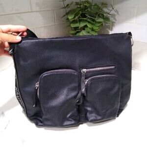 Nautica Black Leather Crossbody Bag
